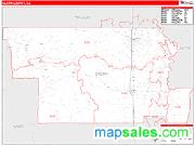 Glenn County, CA <br /> Wall Map <br /> Zip Code <br /> Red Line Style 2024 Map