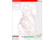 Humboldt County, CA <br /> Wall Map <br /> Zip Code <br /> Red Line Style 2024 Map