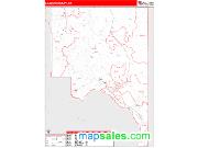 Lassen County, CA <br /> Wall Map <br /> Zip Code <br /> Red Line Style 2024 Map