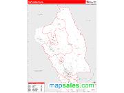 Napa County, CA <br /> Wall Map <br /> Zip Code <br /> Red Line Style 2024 Map
