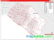 Orange County, CA <br /> Wall Map <br /> Zip Code <br /> Red Line Style 2024 Map