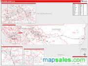 Riverside County, CA <br /> Wall Map <br /> Zip Code <br /> Red Line Style 2024 Map