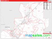 Solano County, CA <br /> Wall Map <br /> Zip Code <br /> Red Line Style 2024 Map