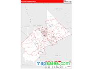 Stanislaus County, CA <br /> Wall Map <br /> Zip Code <br /> Red Line Style 2024 Map