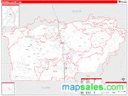 Tehama County, CA <br /> Wall Map <br /> Zip Code <br /> Red Line Style 2024 Map