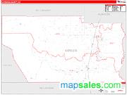 Conejos County, CO <br /> Wall Map <br /> Zip Code <br /> Red Line Style 2024 Map