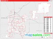 Denver County, CO <br /> Wall Map <br /> Zip Code <br /> Red Line Style 2024 Map