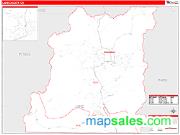 Lake County, CO <br /> Wall Map <br /> Zip Code <br /> Red Line Style 2024 Map