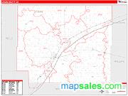 Logan County, CO <br /> Wall Map <br /> Zip Code <br /> Red Line Style 2024 Map