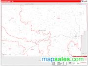 Moffat County, CO <br /> Wall Map <br /> Zip Code <br /> Red Line Style 2024 Map