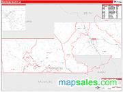 Montrose County, CO <br /> Wall Map <br /> Zip Code <br /> Red Line Style 2024 Map