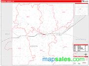 Morgan County, CO <br /> Wall Map <br /> Zip Code <br /> Red Line Style 2024 Map