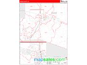 Pueblo County, CO <br /> Wall Map <br /> Zip Code <br /> Red Line Style 2024 Map