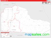 Echols County, GA <br /> Wall Map <br /> Zip Code <br /> Red Line Style 2024 Map