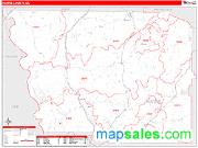 Harris County, GA <br /> Wall Map <br /> Zip Code <br /> Red Line Style 2024 Map