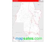 Adams County, ID <br /> Wall Map <br /> Zip Code <br /> Red Line Style 2024 Map