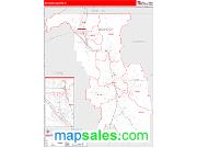 Bannock County, ID <br /> Wall Map <br /> Zip Code <br /> Red Line Style 2024 Map