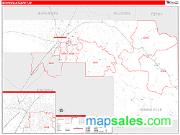 Bonneville County, ID <br /> Wall Map <br /> Zip Code <br /> Red Line Style 2024 Map