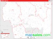 Caribou County, ID <br /> Wall Map <br /> Zip Code <br /> Red Line Style 2024 Map