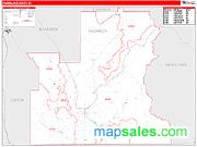 Franklin County, ID <br /> Wall Map <br /> Zip Code <br /> Red Line Style 2024 Map