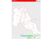 Lemhi County, ID <br /> Wall Map <br /> Zip Code <br /> Red Line Style 2024 Map