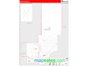 Minidoka County, ID <br /> Wall Map <br /> Zip Code <br /> Red Line Style 2024 Map