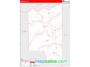Teton County, ID <br /> Wall Map <br /> Zip Code <br /> Red Line Style 2024 Map