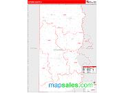 Edwards County, IL <br /> Wall Map <br /> Zip Code <br /> Red Line Style 2024 Map