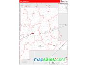 Fayette County, IL <br /> Wall Map <br /> Zip Code <br /> Red Line Style 2024 Map