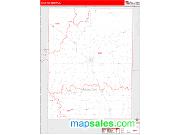 Hamilton County, IL <br /> Wall Map <br /> Zip Code <br /> Red Line Style 2024 Map