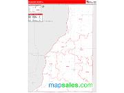 Henderson County, IL <br /> Wall Map <br /> Zip Code <br /> Red Line Style 2024 Map
