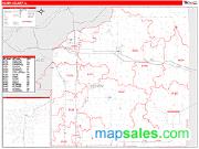 Henry County, IL <br /> Wall Map <br /> Zip Code <br /> Red Line Style 2024 Map