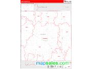 Jasper County, IL <br /> Wall Map <br /> Zip Code <br /> Red Line Style 2024 Map