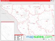 Jo Daviess County, IL <br /> Wall Map <br /> Zip Code <br /> Red Line Style 2024 Map