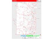 Kane County, IL <br /> Wall Map <br /> Zip Code <br /> Red Line Style 2024 Map