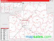 McLean County, IL <br /> Wall Map <br /> Zip Code <br /> Red Line Style 2024 Map