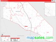 Massac County, IL <br /> Wall Map <br /> Zip Code <br /> Red Line Style 2024 Map