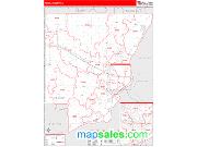 Peoria County, IL <br /> Wall Map <br /> Zip Code <br /> Red Line Style 2024 Map