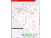 St. Clair County, IL <br /> Wall Map <br /> Zip Code <br /> Red Line Style 2024 Map