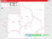 Stark County, IL <br /> Wall Map <br /> Zip Code <br /> Red Line Style 2024 Map