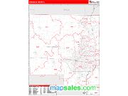 Winnebago County, IL <br /> Wall Map <br /> Zip Code <br /> Red Line Style 2024 Map
