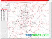 Allen County, IN <br /> Wall Map <br /> Zip Code <br /> Red Line Style 2024 Map