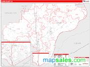 Clark County, IN <br /> Wall Map <br /> Zip Code <br /> Red Line Style 2024 Map