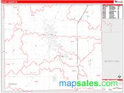 Grant County, IN <br /> Wall Map <br /> Zip Code <br /> Red Line Style 2024 Map
