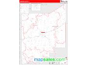 Jennings County, IN <br /> Wall Map <br /> Zip Code <br /> Red Line Style 2024 Map