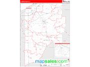 La Porte County, IN <br /> Wall Map <br /> Zip Code <br /> Red Line Style 2024 Map