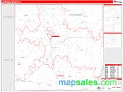 Lawrence County, IN <br /> Wall Map <br /> Zip Code <br /> Red Line Style 2024 Map