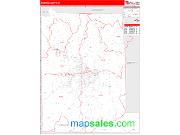 Monroe County, IN <br /> Wall Map <br /> Zip Code <br /> Red Line Style 2024 Map