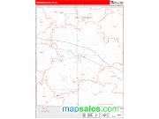 Montgomery County, IN <br /> Wall Map <br /> Zip Code <br /> Red Line Style 2024 Map
