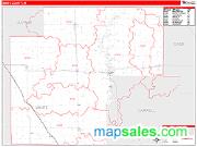 White County, IN <br /> Wall Map <br /> Zip Code <br /> Red Line Style 2024 Map
